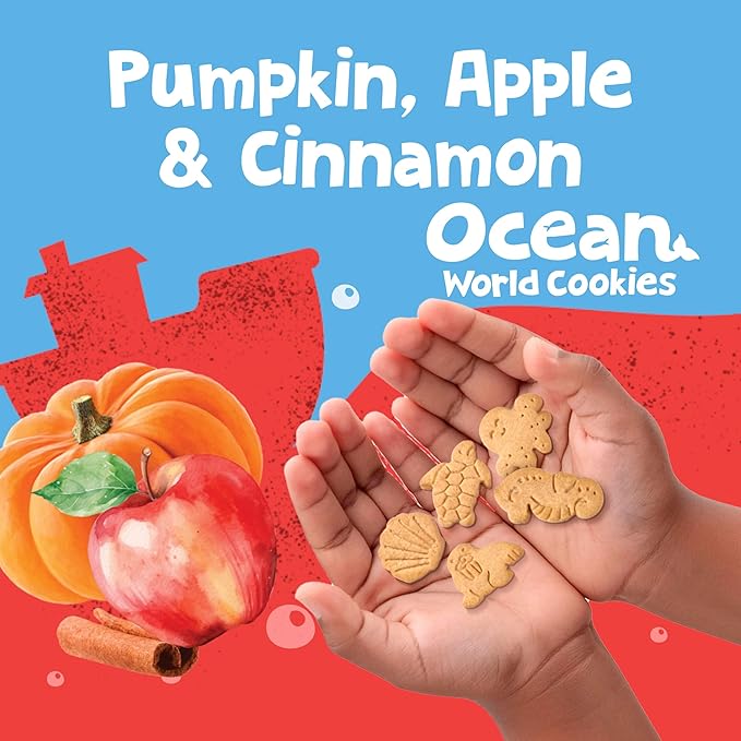 Get'ems! from Gerber Pumpkin, Apple & Cinnamon Ocean World Cookies, Kids Snack Made with Real Veggies & Fruits, Iron & Vitamin E, No Artificial Flavors, No GMO Ingredients