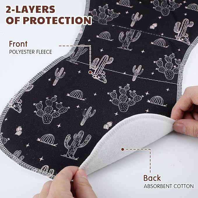 SmoothNovelty 5 Pack Vintage Western Baby Burp Cloths Soft Absorbent Burping Rags for Newborns 19"x9" Spit up Cloths for Boy Girl Newborn Baby Shower Registry Gifts Set Nursery Decor