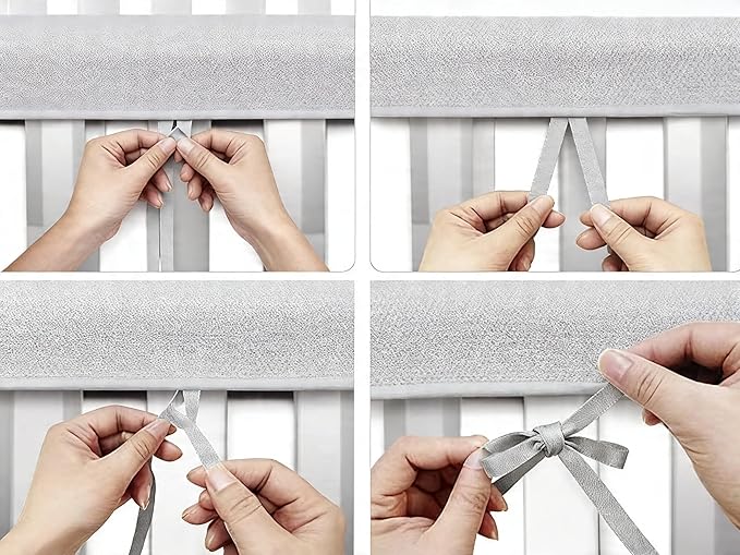 Toddlers' Bed Rail Protecter,Easy InstallEnhanced Safety Mostly Fit (4pc-White)