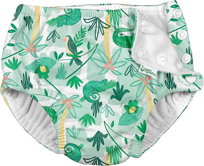 i play. by green sprouts baby-girls Ruffle Snap Reusable Absorbent Swimsuit Diaper