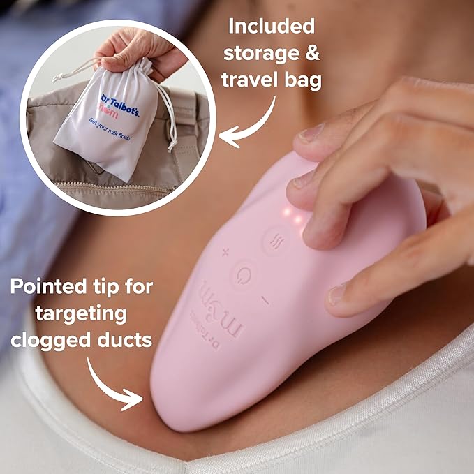 Dr Talbot's Mom Lactation Massager - Adjustable Heat and Vibration Modes - Includes Storage Bag and USB Cord - Breastfeeding Essentials