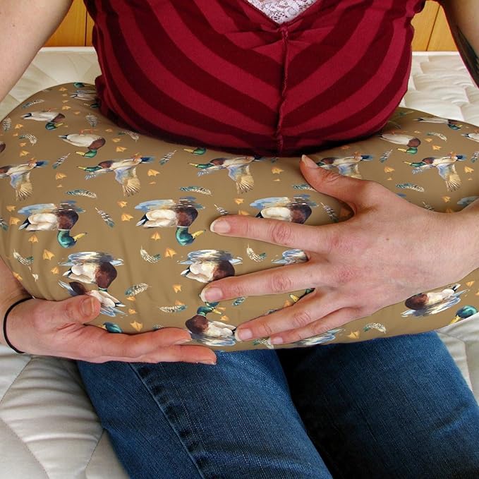 Vintage Mallard Ducks Baby Nursing Pillow Covers for Boy Girl Retro Duck Hunting Nursery Pillowcase for Breastfeeding Pillows Wild Birds Feathers Soft Stretchy Slipcovers for Newborn Infant