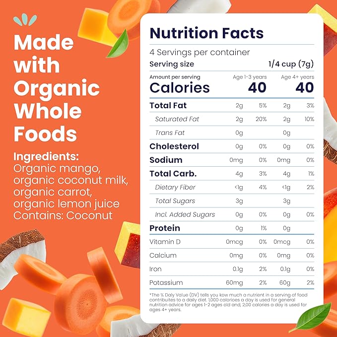 Amara Smoothie Melts - Mango Carrot - Organic Baby Snacks w/ Fruits & Veggies - Plant Based Yogurt Melts - Healthy Toddler Snack - Activity Book Included - Enjoy From 10+ Mos - 6 Resealable Bags