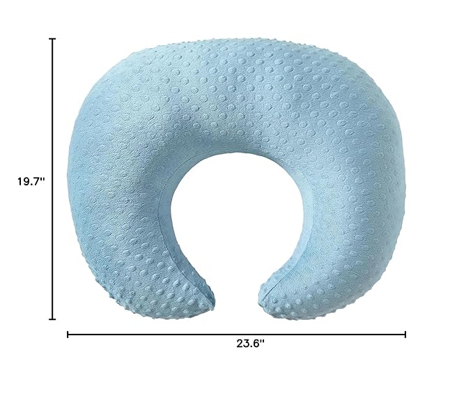 ESEN Plus Size Nursing Pillow and Body Positioner for Breast Feeding and Bottle Feeding, Ultra Soft Baby Breastfeeding Pillows with Removable Nursing Pillow Cover for Mom and Baby (Blue)