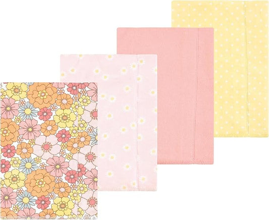 Luvable Friends Hudson Baby Flannel Burp Cloths 4pk, Floral Bliss