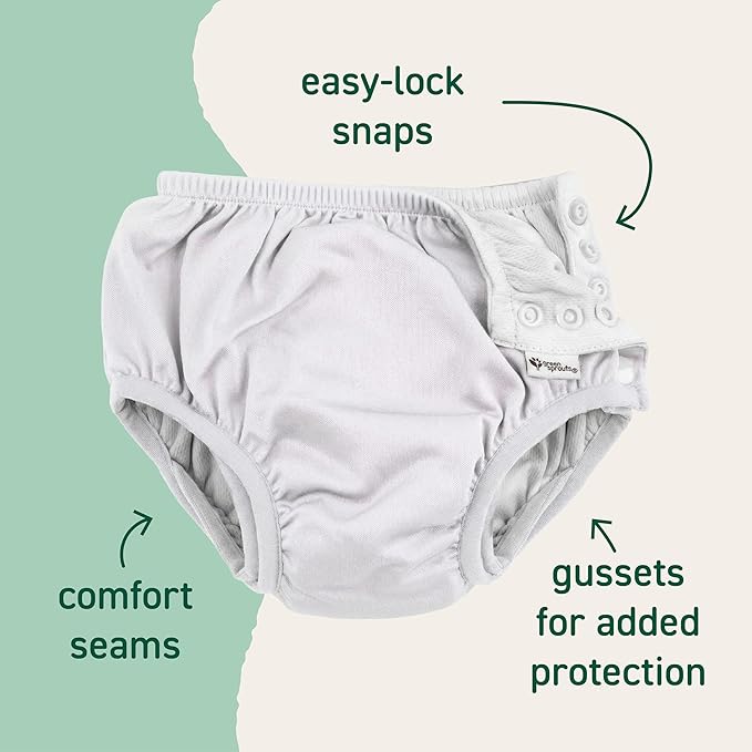 green sprouts Baby Toddler Eco Snap Swim Diaper - White - 6mo
