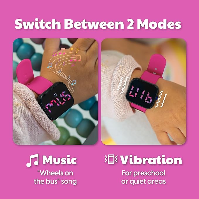 Potty Training Watch for Kids V2 – A Water Resistant Toilet Reminder Device for Boys & Girls to Train Your Toddler with Fun/Musical & Vibration Interval Reminder with Potty Training eBook (Magenta)