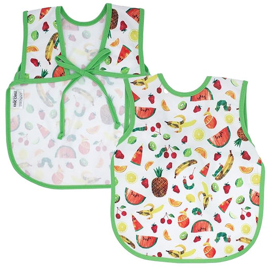 BapronBaby Eric Carle Tropical Fruit Bapron - No Neck Tie Safer Bib for Baby & Toddler - Soft Waterproof Stain Resistant - Machine Washable - Sz Preschool 3-5yrs