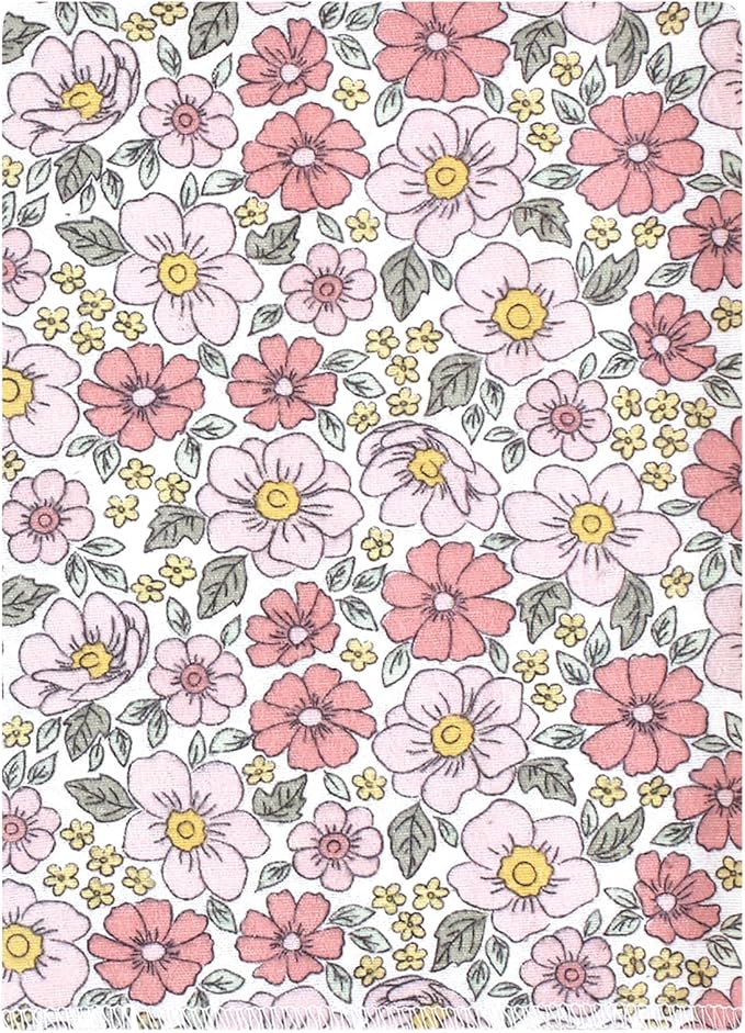 Hudson Baby Unisex Baby Flannel Burp Cloth 12pk, Pink Yellow Pretty Floral, One Size