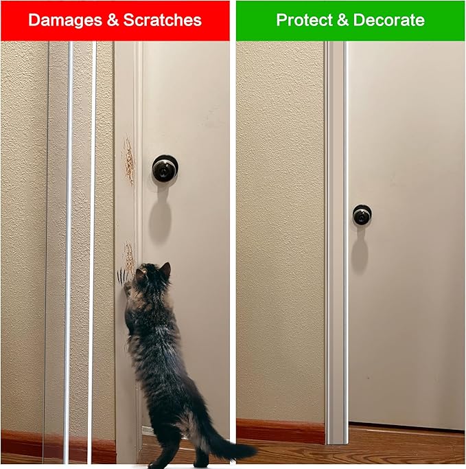 ‎Frychee Wall Corner Protector, Walls Edge Protector，Self-Adhesive Wall Corner Guards, PVC Double Side Edge Protector, Furniture Stairs Guard (Clear Screw Fixing, 2pcs x 47.2" L x 1.97" W)