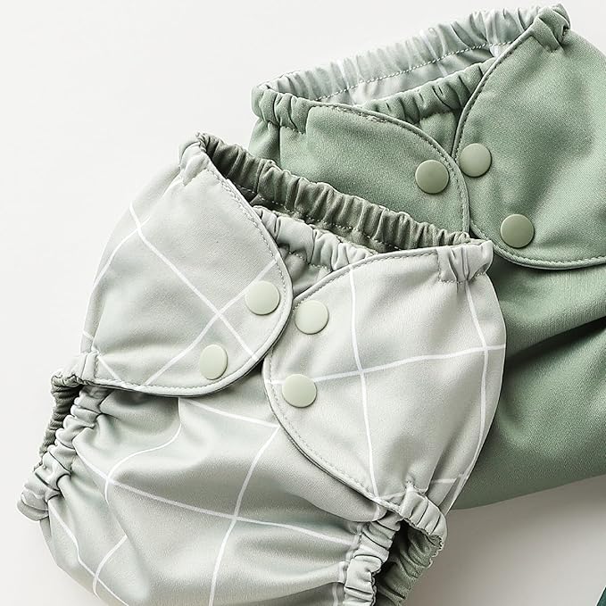 Esembly Cloth Diaper Cover - Reusable Swim Diaper, Waterproof, Breathable - Adjustable Outer Layer Over Absorbent Inner for Blowout Protection - Lattice, Size 1 (7-17lbs)