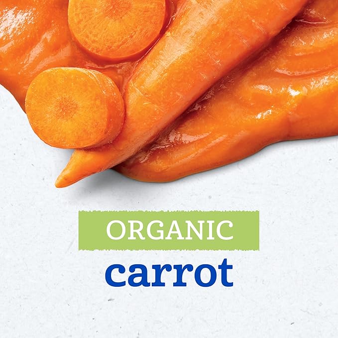 Gerber Stage 1 Baby Food, Organic Carrot Jar, Carrot Puree, Non-GMO, Vegetable Baby Food, Puree Jars Glass, 10-pack