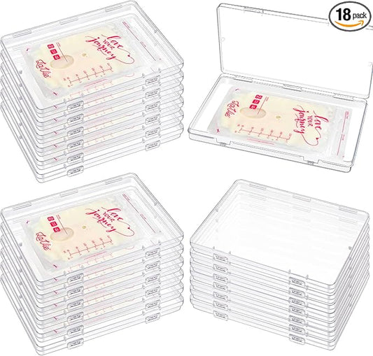 GRETJOB 18 Pcs Clear Flat Breast Milk Freezer Storage Organizer, Space Saving Breastmilk Freezer Tray for Breastfeeding Bag Organization, Reusable Breastmilk Storage Containers, 7.48 x 5.11 x 0.67 in