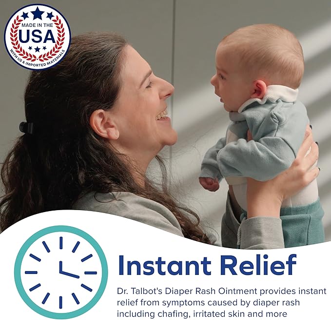 Dr. Talbot's Baby Diaper Rash Ointment - 4 oz - Zinc Oxide Skin Protectant with Peruvian Balsam - Treats and Prevents Rash