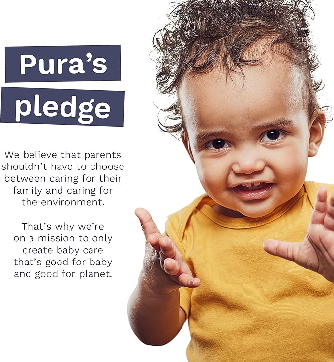 Pura Flushable Toddler Wipes 3 x 60 Wipes (180 Wipes), 100% Plastic Free, 99% Water, Hypoallergenic & Fragrance Free, Totally Chlorine Free, Kids Toilet Wipes, Potty Training