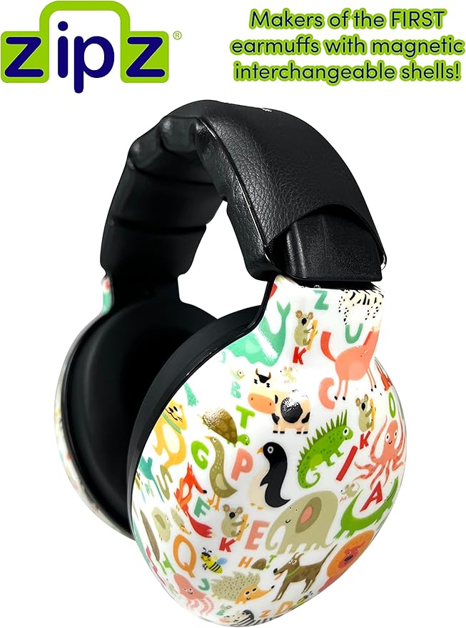 ZIPZ Baby & Toddler Earmuffs - ANSI-Certified Noise Protection, Audiologist-Recommended, Interchangeable Shells (0-4 Yrs)