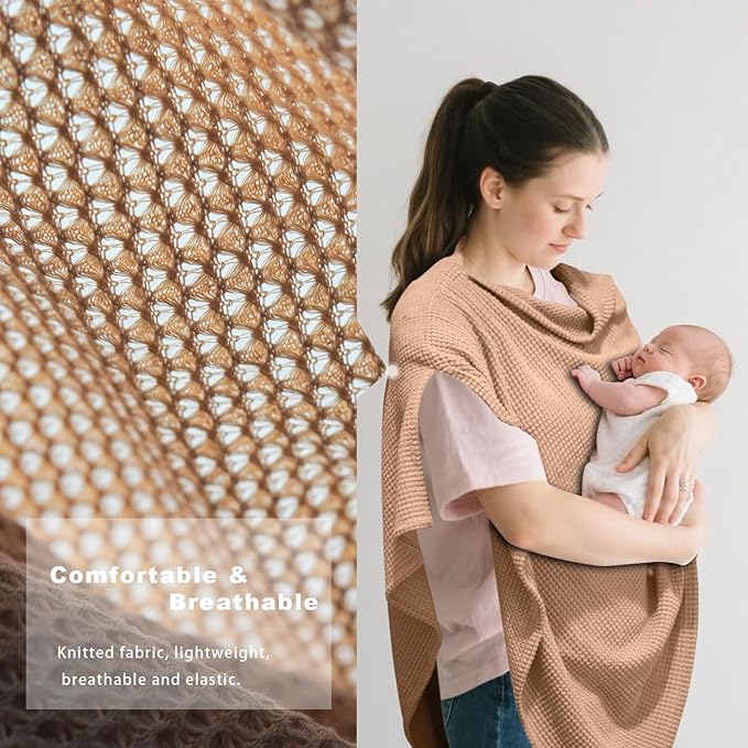 Camel Breastfeeding Cover for Nursing, Soft Breathable Privacy Nursing Shawl, Portable Breast Feeding Covers for Women