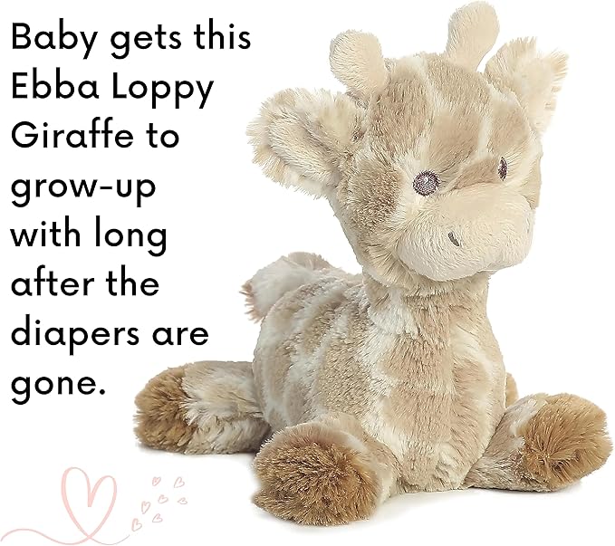 Lil' Baby Cakes Safari Diaper Cake - Beautiful Safari-Themed Baby Gift Using Size 1 Swaddler Diapers - Perfect for Baby Showers with Safari Animal Decorations, Giraffe Diaper Cake - 10 in x 12 in