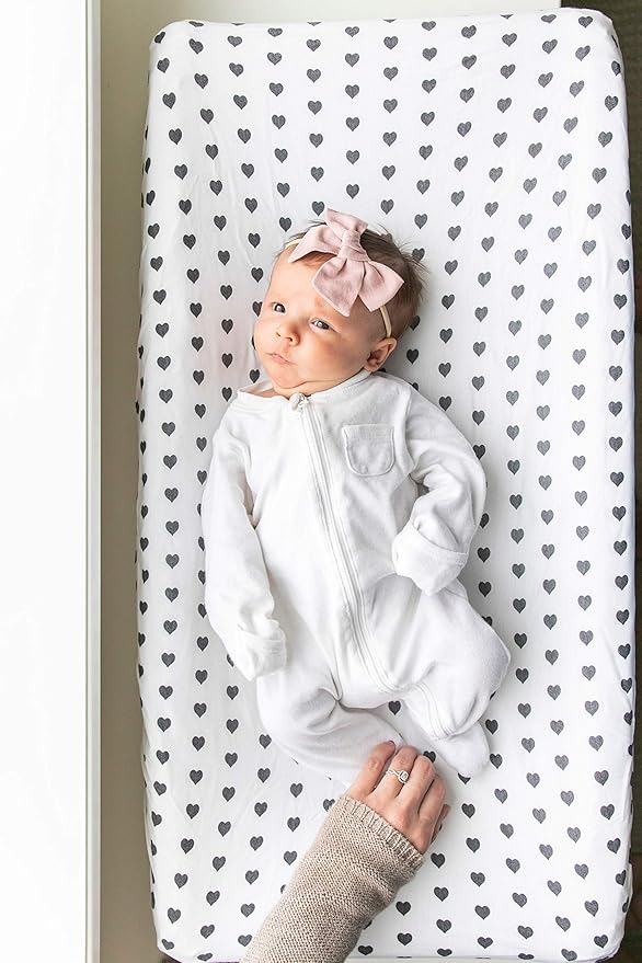 Premium Knit Diaper Changing Pad Cover Smitten by Copper Pearl