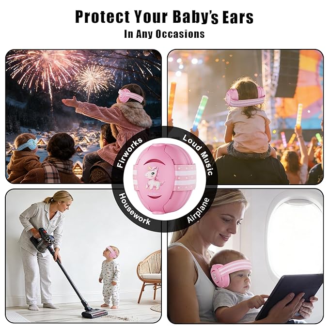 Floriogra Baby Headphones for Noise - Baby Ear Protection for Babies and Toddlers up to 36 Months - Babies Noise Cancelling Headphones - Infant Ear Protection Earmuffs Against Hearing Damage