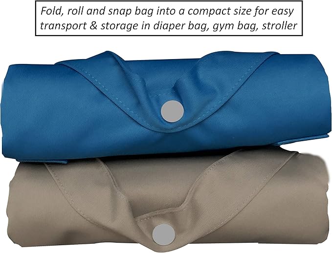 MOM & BAB Wet Bags for Baby | Travel | Cloth Diapers | Swimsuits and Towel | Wet Dry Bag for Breast Pump Parts, Gym, Yoga | Water & Odor Resistant (Blue&Gray)