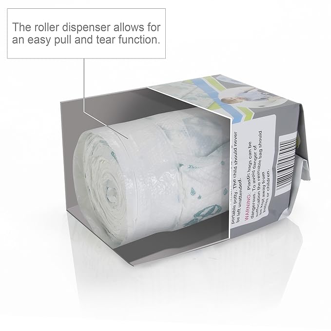 Kalencom Potette Plus Potty Seat Liner Roller Dispenser with Magic Disappearing Ink, 20 Count