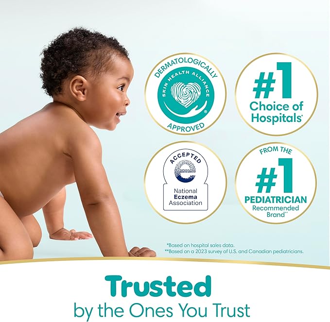 Pampers Sensitive Baby Wipes, Water Based, Clinically Proven, Hypoallergenic, and Unscented for Babies, 504 Wipes Total (6 Flip-Top Packs) [Packaging May Vary]