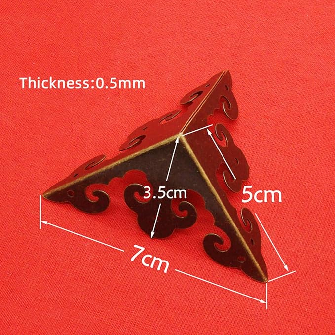 dophee 4Pcs Vintage Corner Protectors, Antique Bronze Decorative Trim Metal Corner Covers Bumpers Edge Guards with Screws for Picture Frame Album Jewelry Box Gift Wine Box Wooden Cases, 1.97"x1.97"