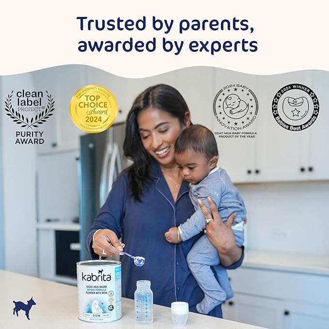 Kabrita Goat Milk-Based Infant Formula Powder, Designed for Gentle Digestion, Gentle Alternative to Cow’s Milk, with Iron, DHA, ARA & Prebiotics, for Infants 0–12 Months, Non-GMO, 28 oz (Pack of 6)