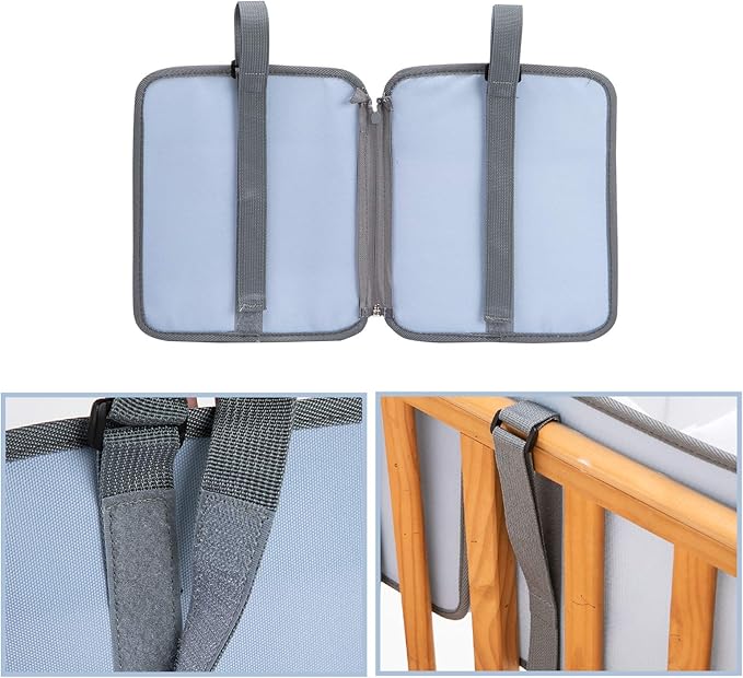 MOMIGO Baby Diaper Caddy Bag Stacker Organize - Nursery Storage Bin for Diapers, Wipes & Toys with Insulation Pocket - 2pcs Diaper Organizer for Crib Wall (Blue)