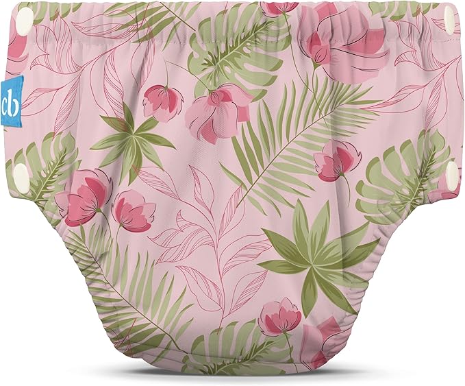 Charlie Banana Reusable Potty Training Underwear with Snaps, Designed to minimize Accidents, Pink Forest, Size S (12-20 lbs)