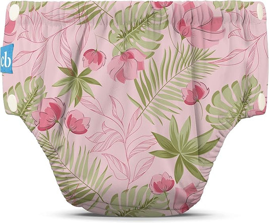 Charlie Banana Reusable Potty Training Underwear with Snaps, Designed to minimize Accidents, Pink Forest, Size S (12-20 lbs)