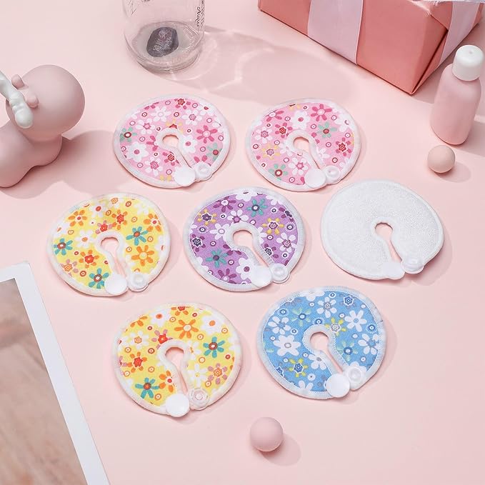 32 Pieces G Tube Button Covers G Tube Pad Holder Cotton Pads for Feeding Support Reusable Feeding Cotton Supplies Soft Covers for Breastfeeding Nursing Care, 4 Designs(Fresh Flower)