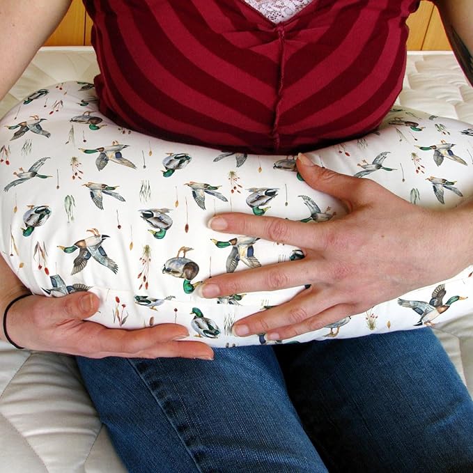 Watercolor Mallard Ducks Baby Nursing Pillow Covers for Boy Girl Duck Hunting Nursery Pillowcase for Breastfeeding Pillows Wild Ducks Birds Soft Stretchy Slipcovers for Newborn Infant