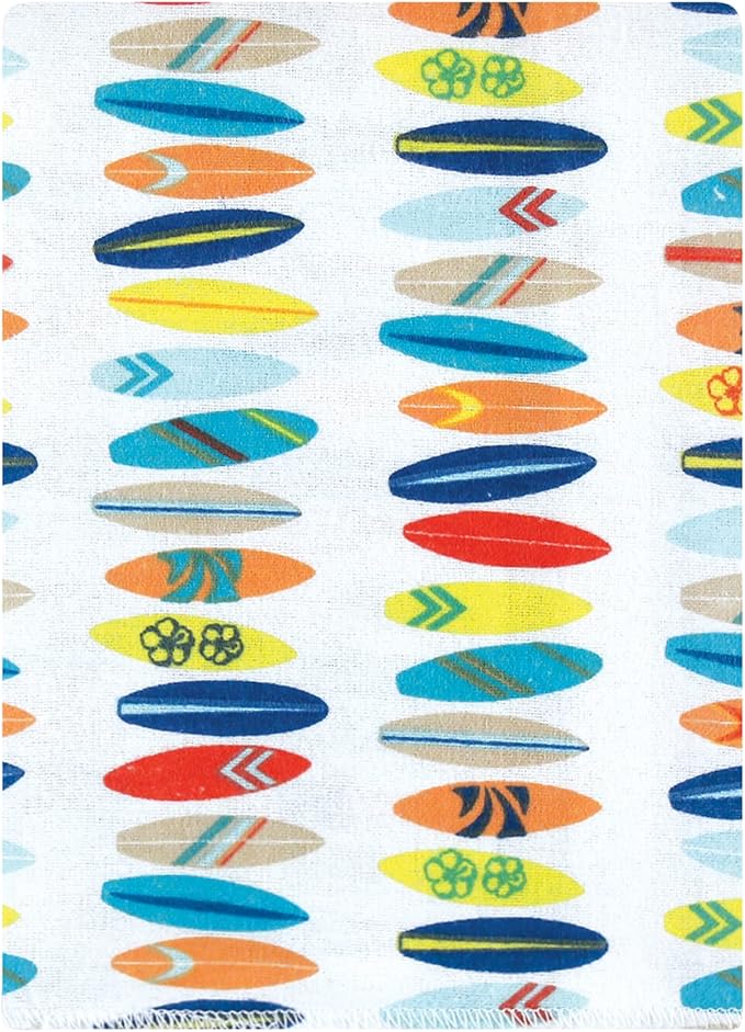 Hudson Baby Unisex Baby Cotton Flannel Burp Cloths Bundle, Surfer Dude, One Size