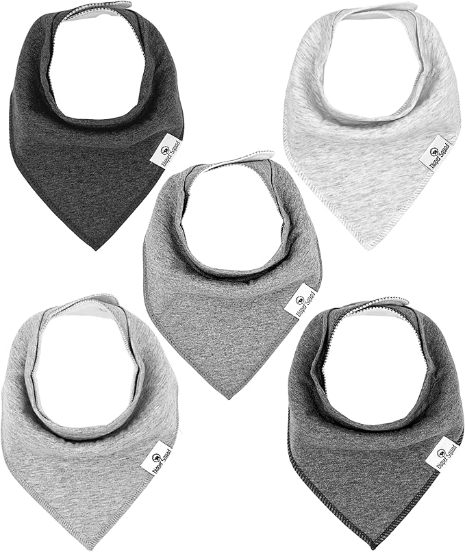 DiaperSquad's 100% Organic Cotton Baby Drool Bibs, Super Absorbent & Adjustable Baby Bibs for Drooling and Teething