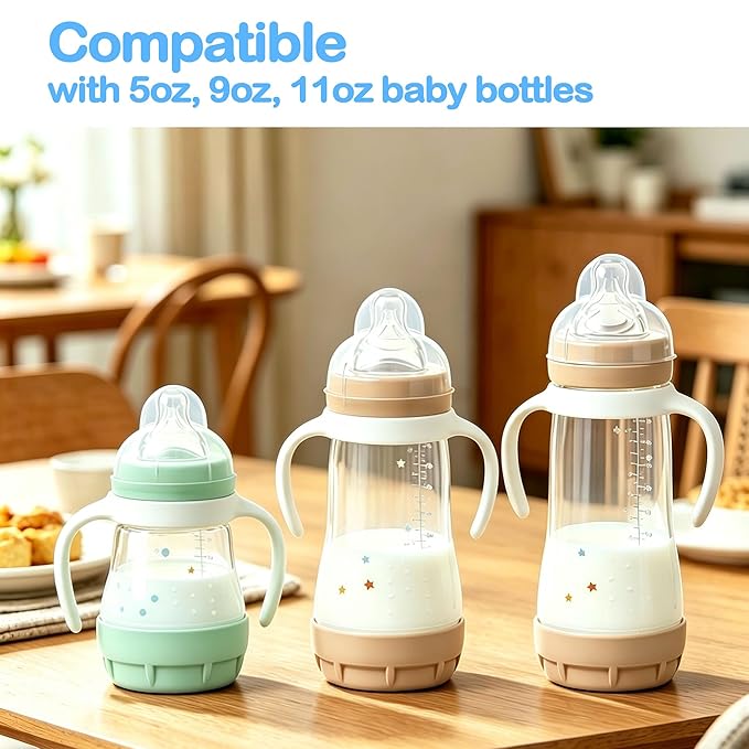 6Pack Baby Handles for MAM Bottles, Ergonomic Non-Slip Bottle Grips for Self-Feeding, Fits MAM Bottle 5oz, 9oz & 11oz, BPA-Free Trainer Accessories