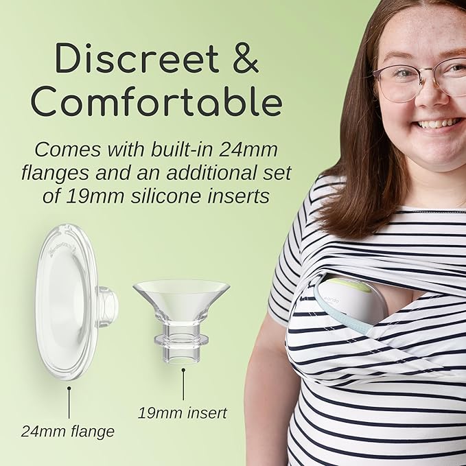 Ardo Melia Wearable, Hands-Free Breast Pump - Hospital Grade, Strong Suction, Long Battery Life, Ultra Discreet, Portable, Easy-to-Clean, 6 oz Capacity, Includes 24mm & 19mm Inserts