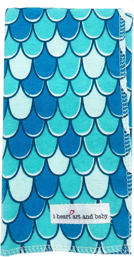Infant Burping Cloth, Burp Cloths for Baby Boy or Girl, Soft and Absorbent - Cotton Reusable Spit Up Rags, XLarge, 1 Count (Mermaid)