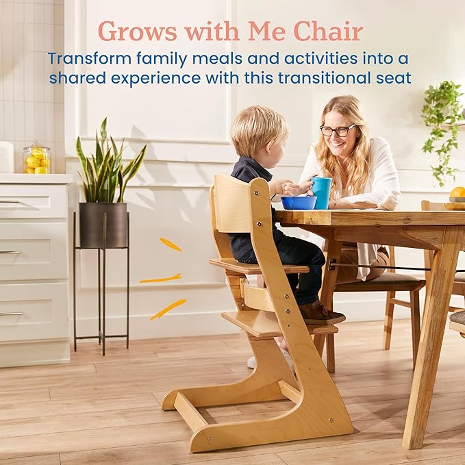 ECR4Kids Grows with Me Chair, Transitional Chair, Natural
