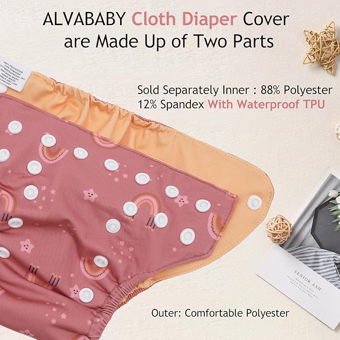 ALVABABY Baby Cloth Diaper Cover, Swim Diaper,Nappy Shell Baby Girls and Boys
