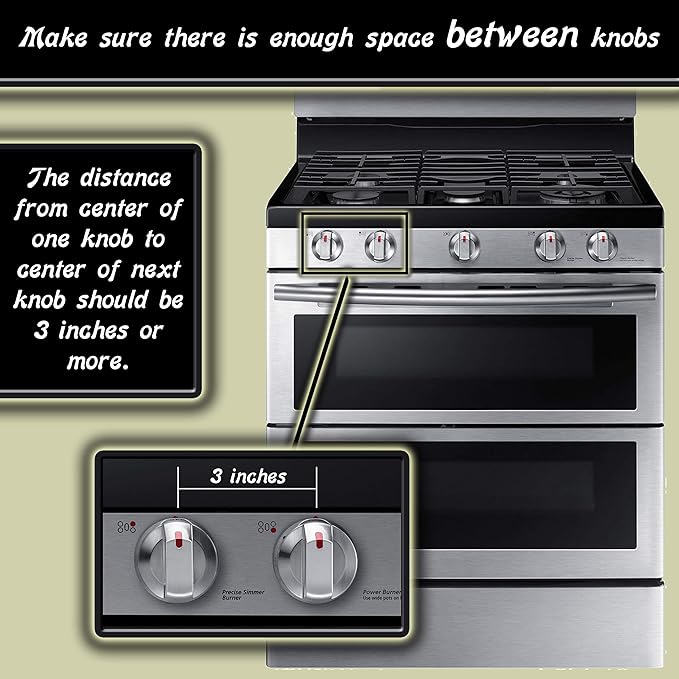 6 Pack Clear Stove Knob Safety Covers - Protect Little Kids with A Child Proof Lock for Oven/Stove Top/Gas Range - Baby/Toddler Kitchen Safety Guard - Check Dimensions.