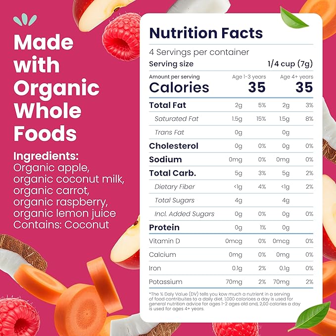 Amara Smoothie Melts - Carrot Raspberry - Baby Snacks Made With Fruits and Vegetables - Healthy Toddler Snacks For Your Kids Lunch Box - Organic Plant Based Yogurt Melts - 6 Resealable Bags