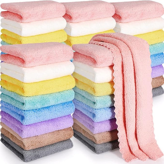 Mixweer 40 Pack Baby Burp Cloths Bulk 20x10 Inch Absorbent Muslin Burp Cloths Microfiber Baby Washcloths for Burp Rags Burping Cloths for Newborn Infant Toddler Bath Essentials(Multicolor)