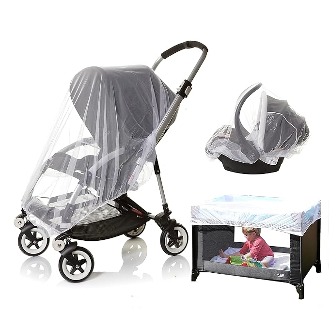 Dreambaby Travel System Baby Mosquito Net Protection Cover - for Pram, Pushchairs, Buggy, & Carry Cot - with Fine Soft & Elastic Mesh Netting - Model L275