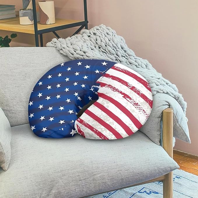 USA Flag Breastfeeding Pillow Cover Breastfeeding Nursing Pillow Slipcovers Super Soft Stretchy Replaceable Pillow Cover Slipcover