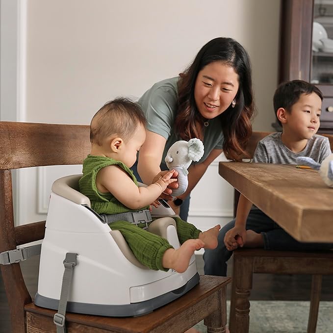 Ingenuity Baby Base 2-in-1 Booster Feeding and Floor Seat with Self-Storing Tray - Cashmere