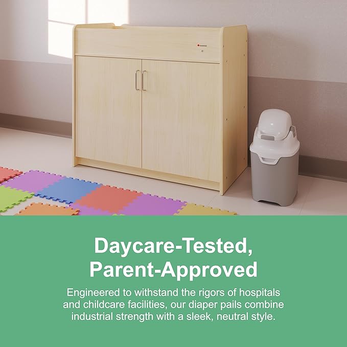 Foundations Mini Diaper Pail with Airtight Lid, Durable & Odorless Diaper Disposal, Large Capacity, Holds up to 30 Newborn Diapers, Refill with Any Bags, Baby Registry Gift - Sand