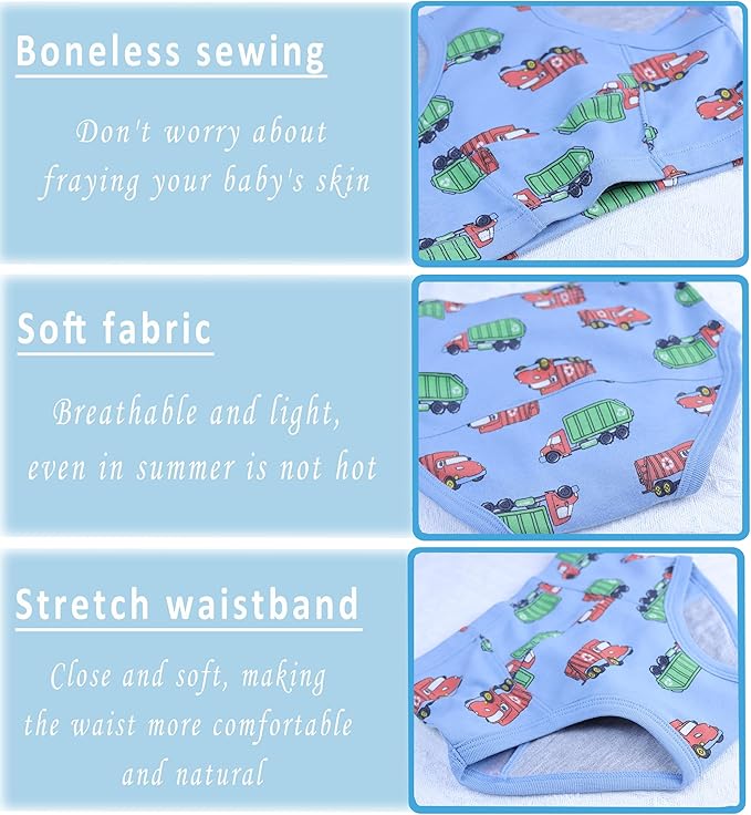 Boboking Boys Training Toddler Underwear Truck Potty Briefs For Boys