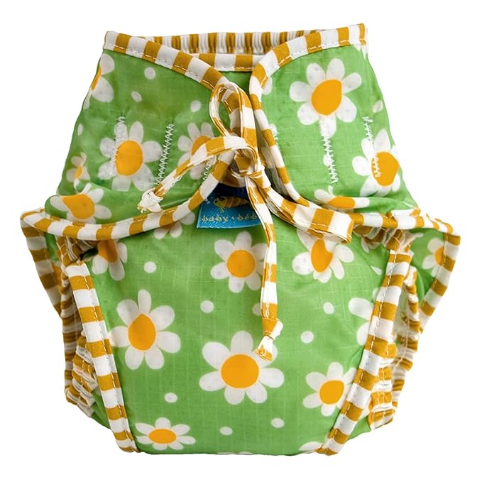 Kushies Swim Diaper X-Large 35-50 lbs/16-23 Kg, Green Daisy
